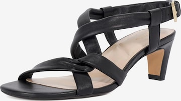 Sandales Dune LONDON en noir : devant