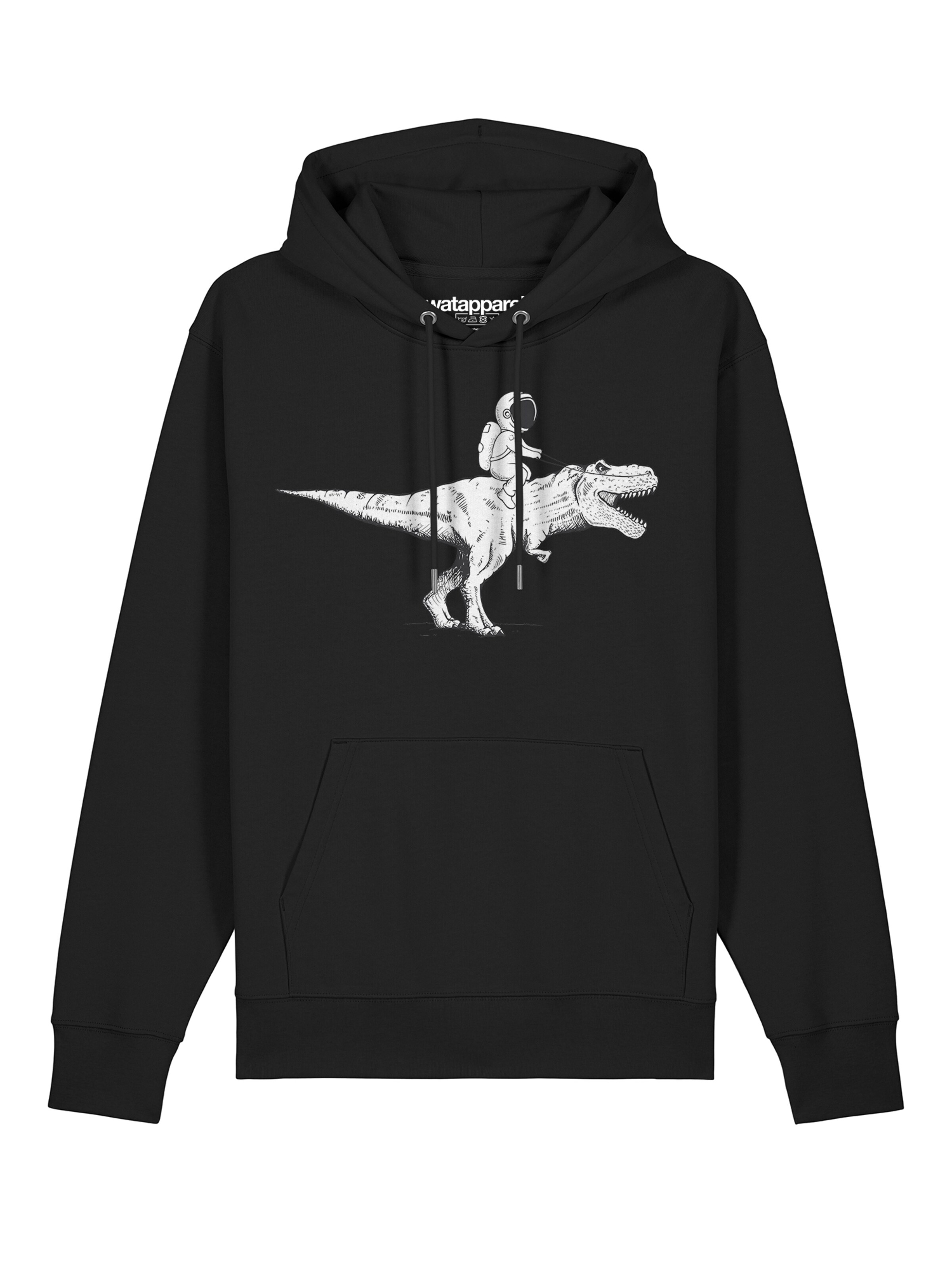Sweat-shirt ' Astronaut on T-Rex ' Watapparel en noir : devant