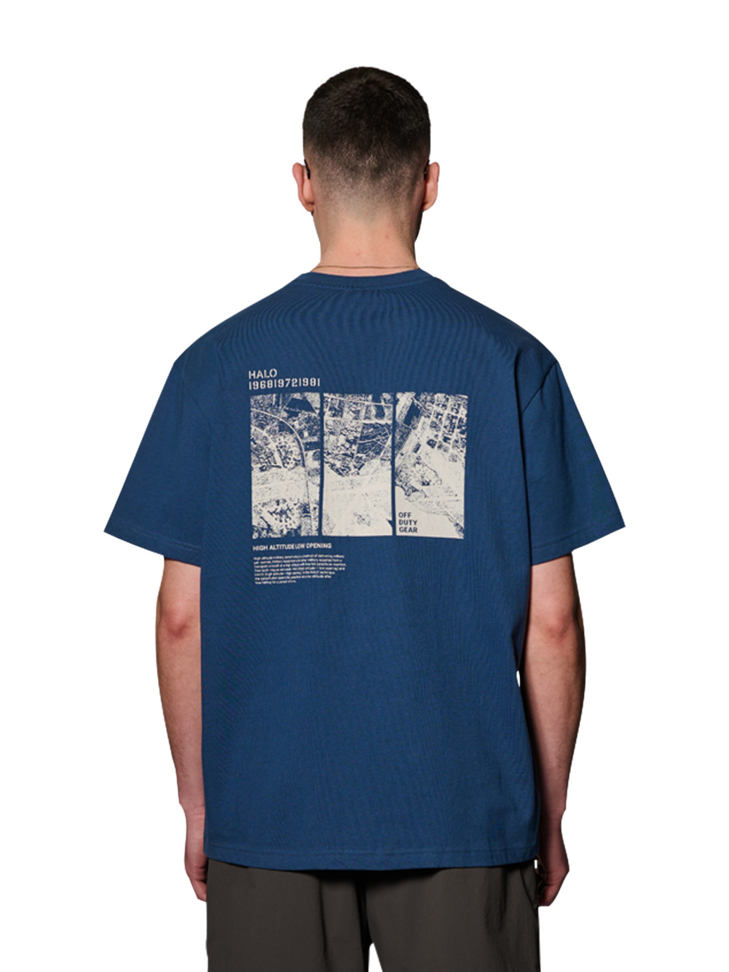 HALO Shirt 'Map' in Blauw: voorkant