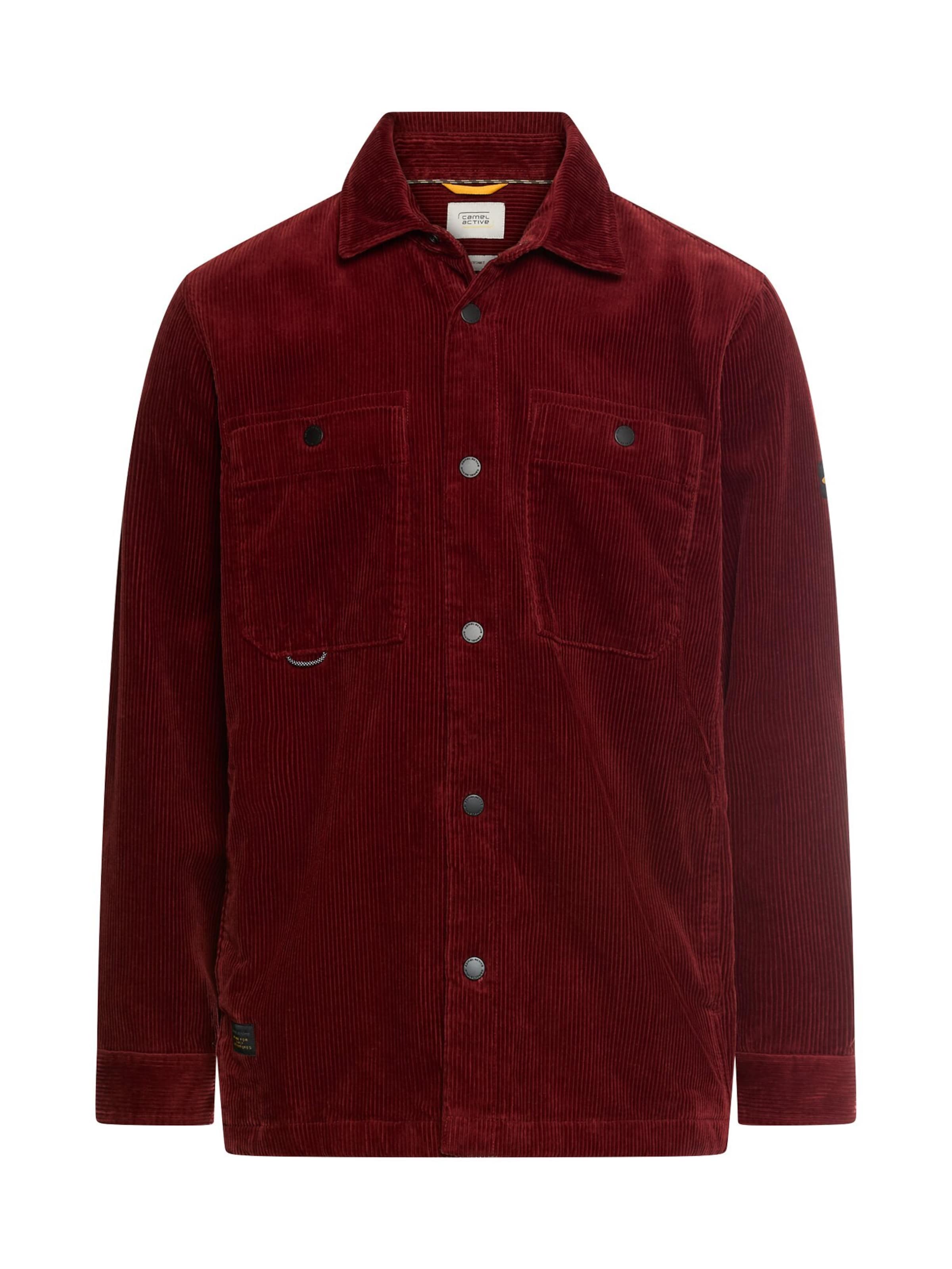 CAMEL ACTIVE Cord Overshirt mit Druckknöpfen in Rot: Vorderseite