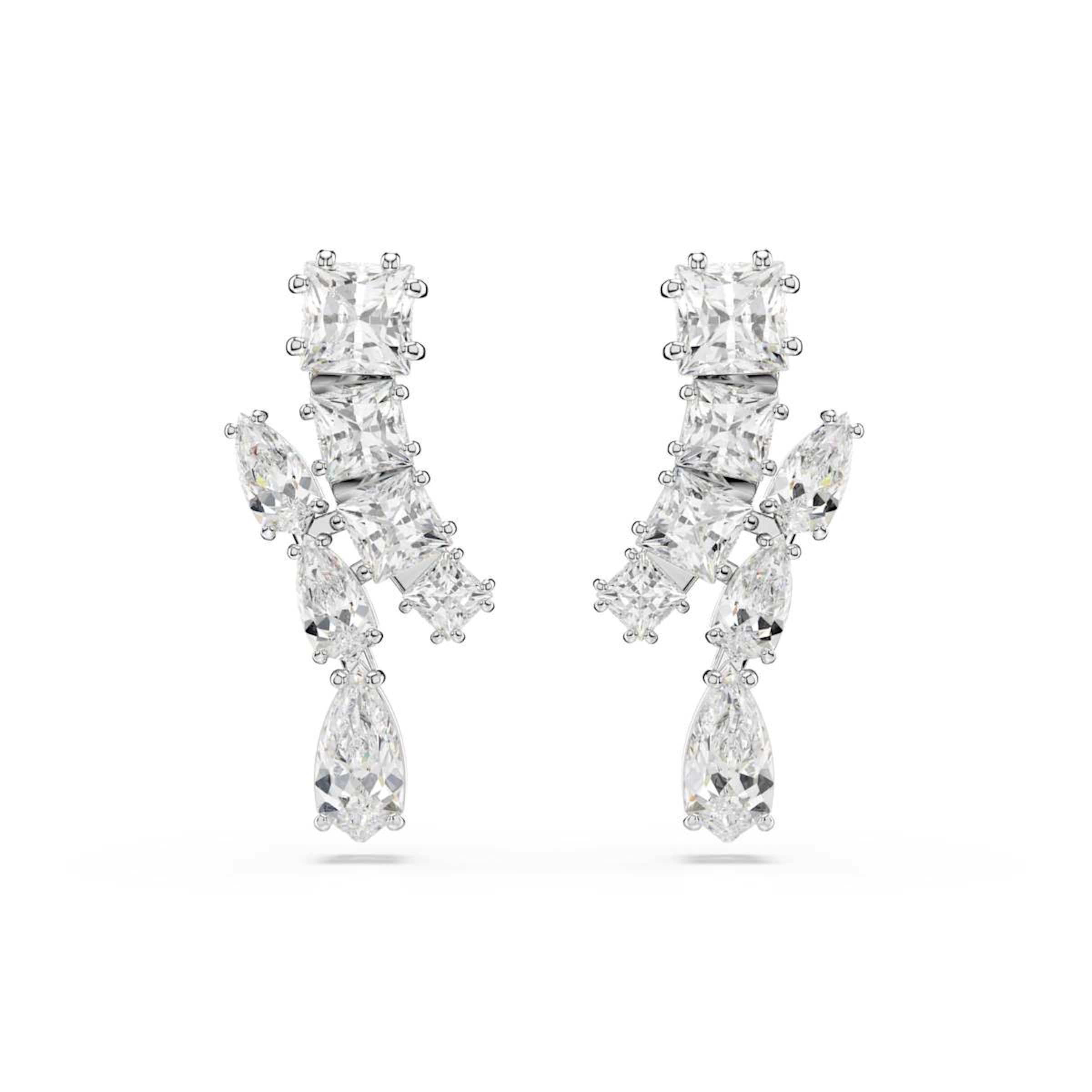 Boucles d'oreilles Swarovski en argent : devant