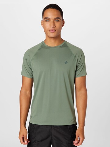 Superdry - Camiseta funcional en verde: frente