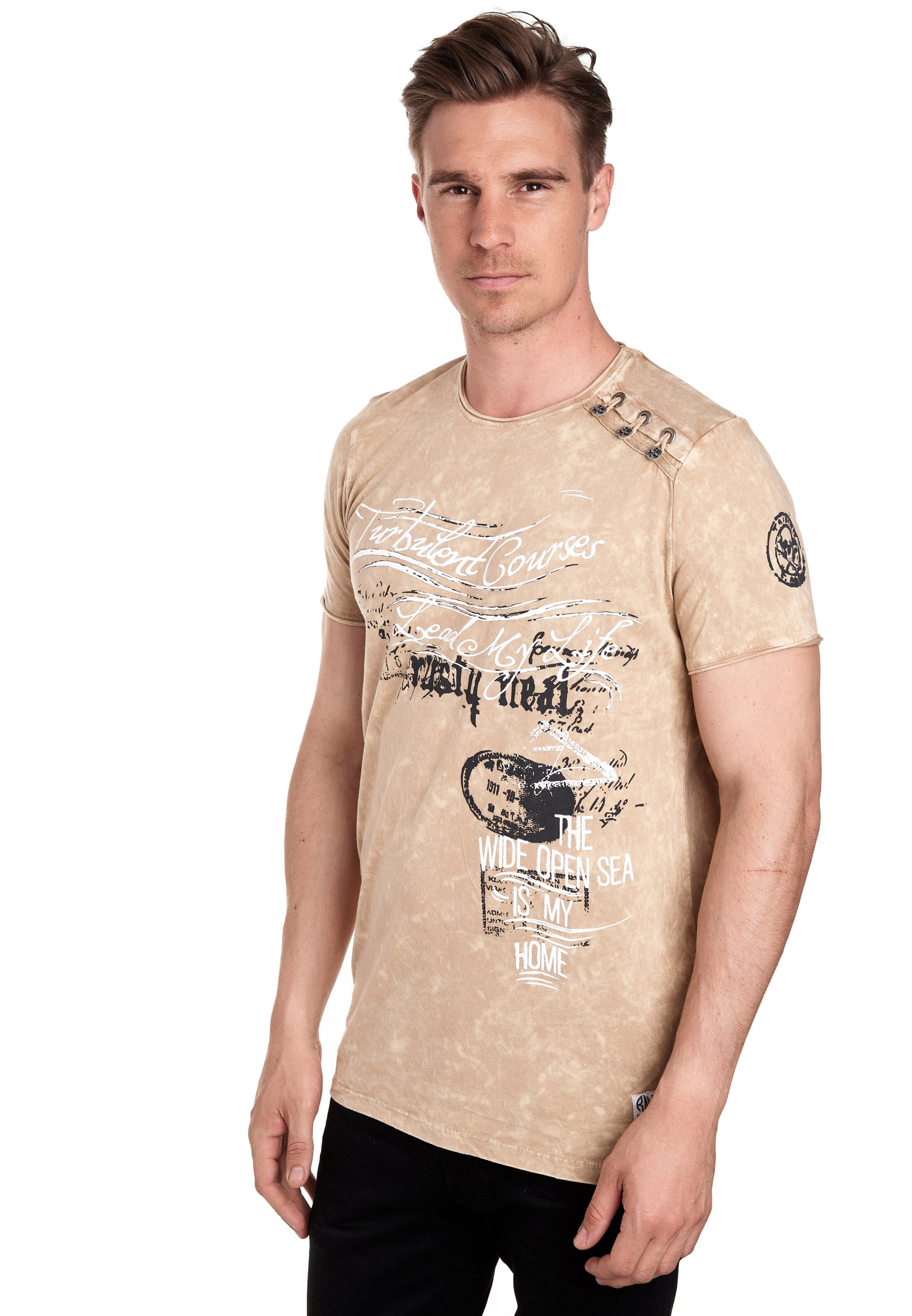 Rusty Neal T-Shirt in Beige: Vorderseite