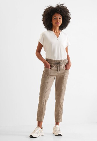 STREET ONE Tapered Pants in Beige