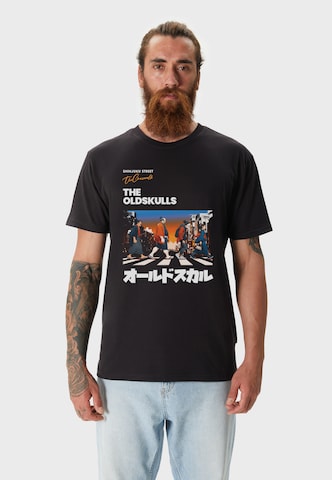 Oldskull Shirt 'Asian Icons Legends Walking Graphic' in Black: front