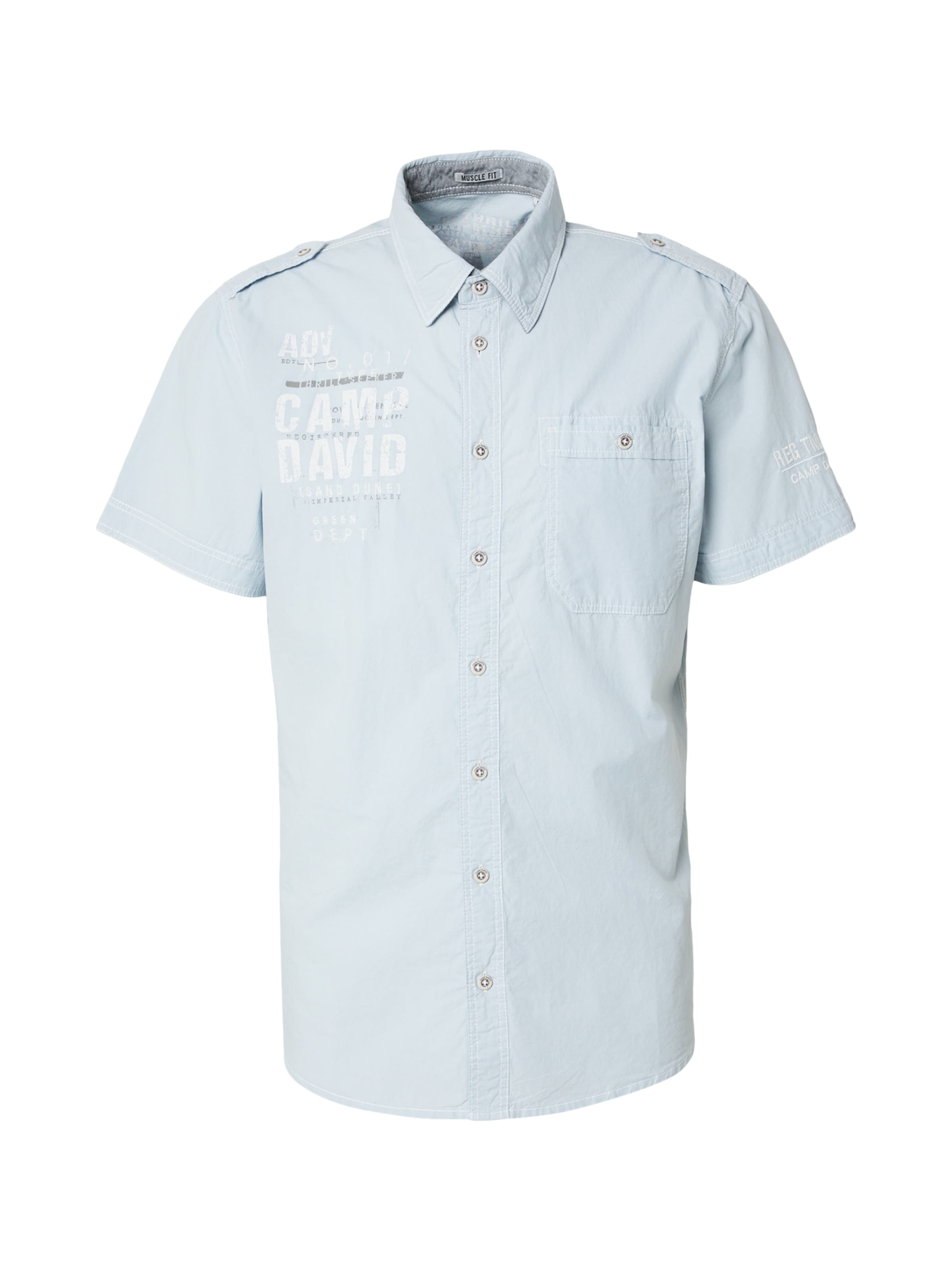Coupe slim Chemise CAMP DAVID en bleu : devant