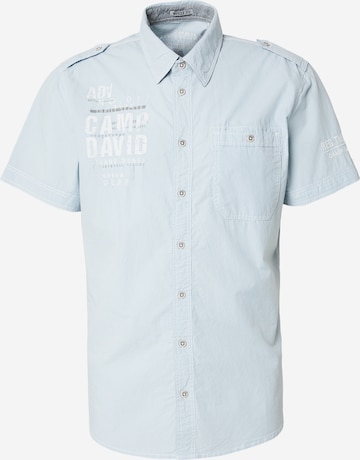 Coupe slim Chemise CAMP DAVID en bleu : devant
