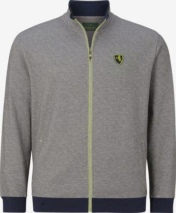 Charles Colby Zip-Up Hoodie ' Duke Quinns ' in Grey: front