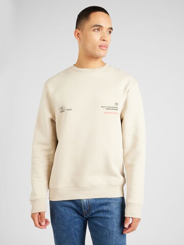 River Island Sweatshirt 'HEATMAP' in Beige: front