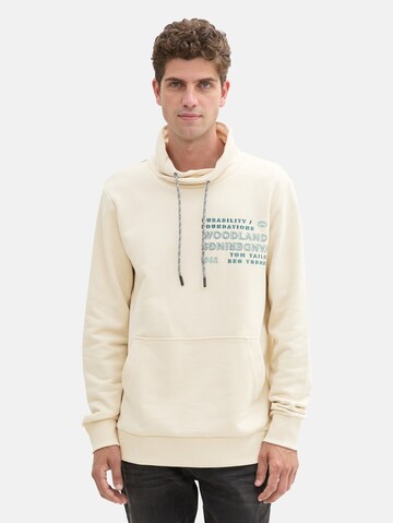 TOM TAILOR Sweatshirt in Beige: voorkant