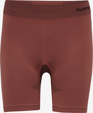 Skinny Pantalon de sport Hummel en rouge : devant