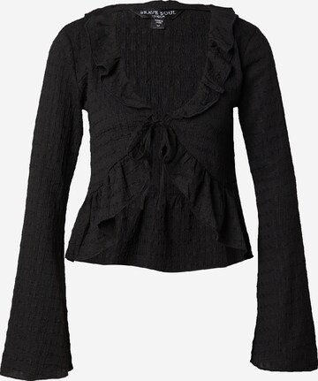 BRAVE SOUL Blouse in Zwart: voorkant