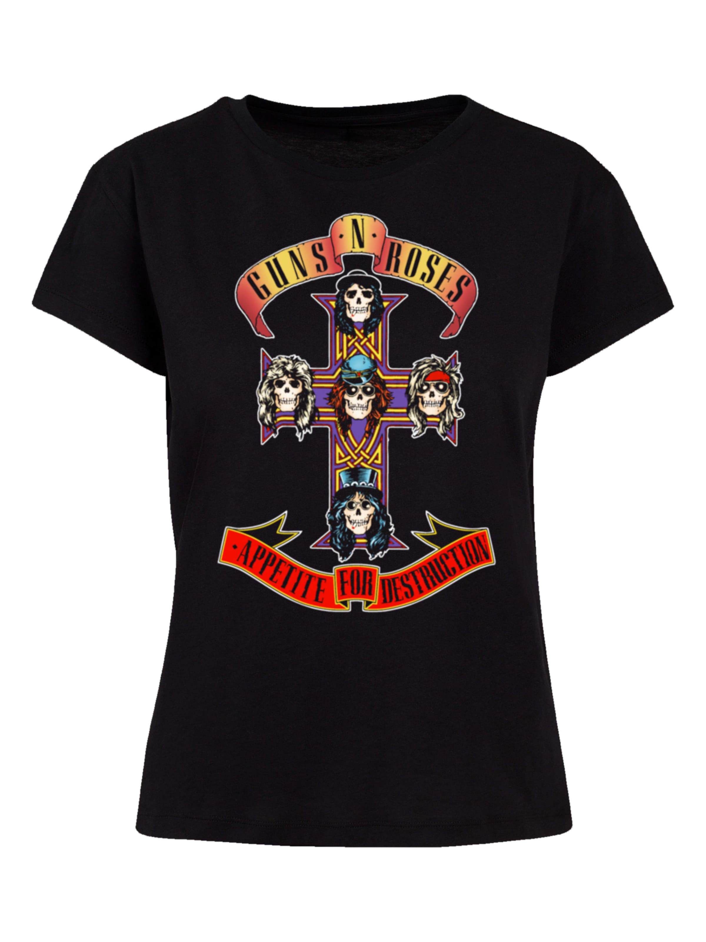 F4NT4STIC T-Shirt 'Guns 'n' Roses Appetite For Destruction' in Schwarz: Vorderseite