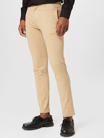 Regular Pantalon chino 'David' HUGO Red en beige : devant