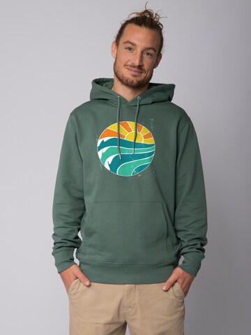 Felpa ' Summer Sun ' di Watapparel in verde: frontale