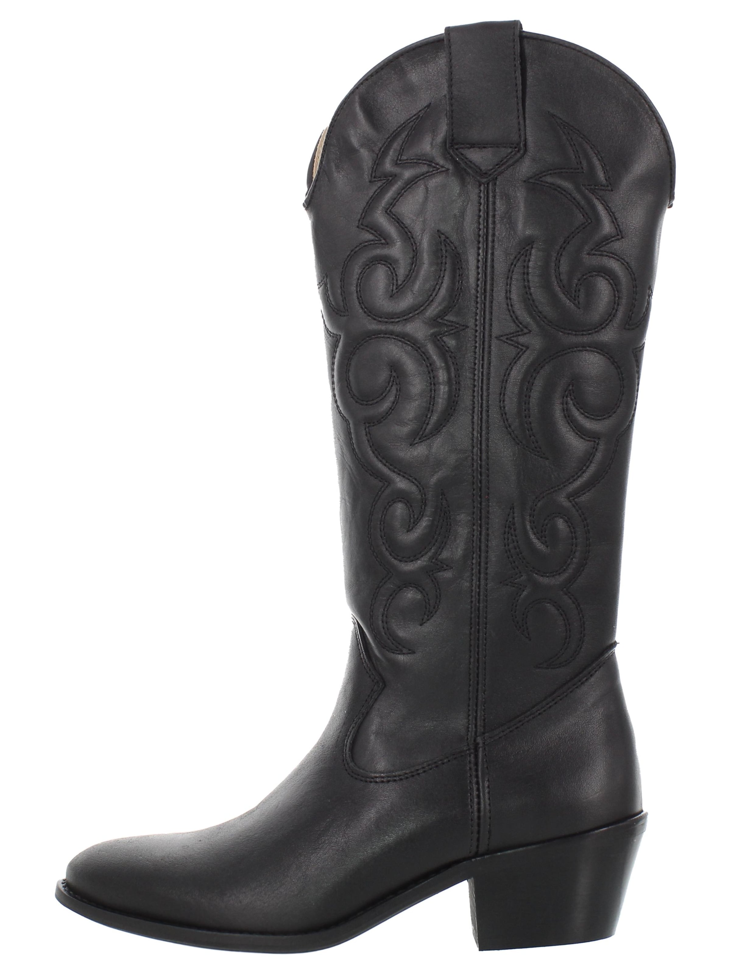 XAVER LUIS Schuhmanufaktur Cowboy Boots 'MARY - Westernstiefel mit Lederfutter' in Black: front