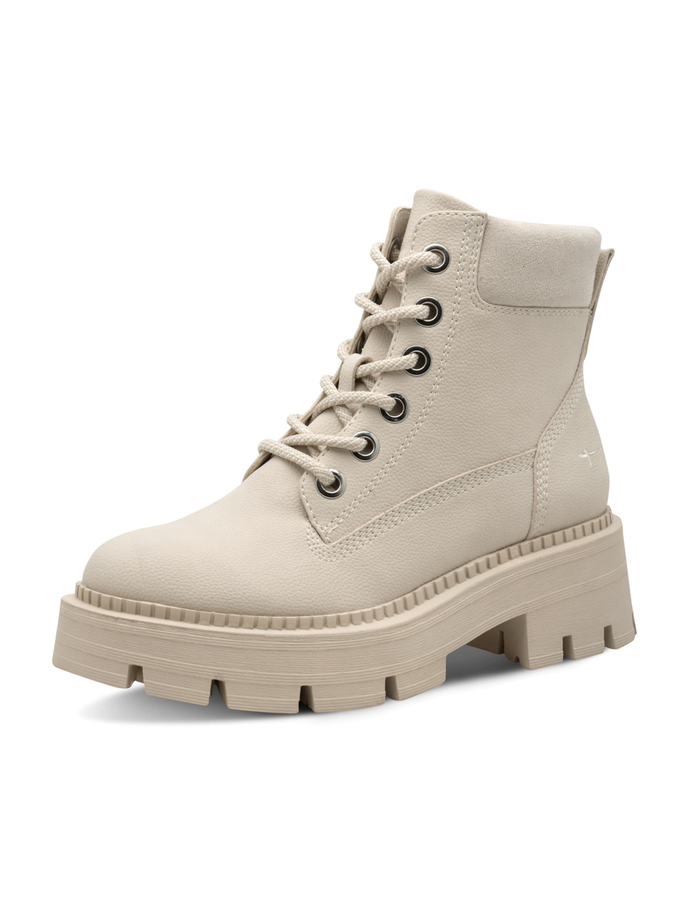 Tamaris - Botines con cordones en beige: frente