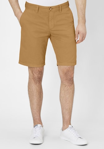 REDPOINT Regular Chino Pants in Brown: front