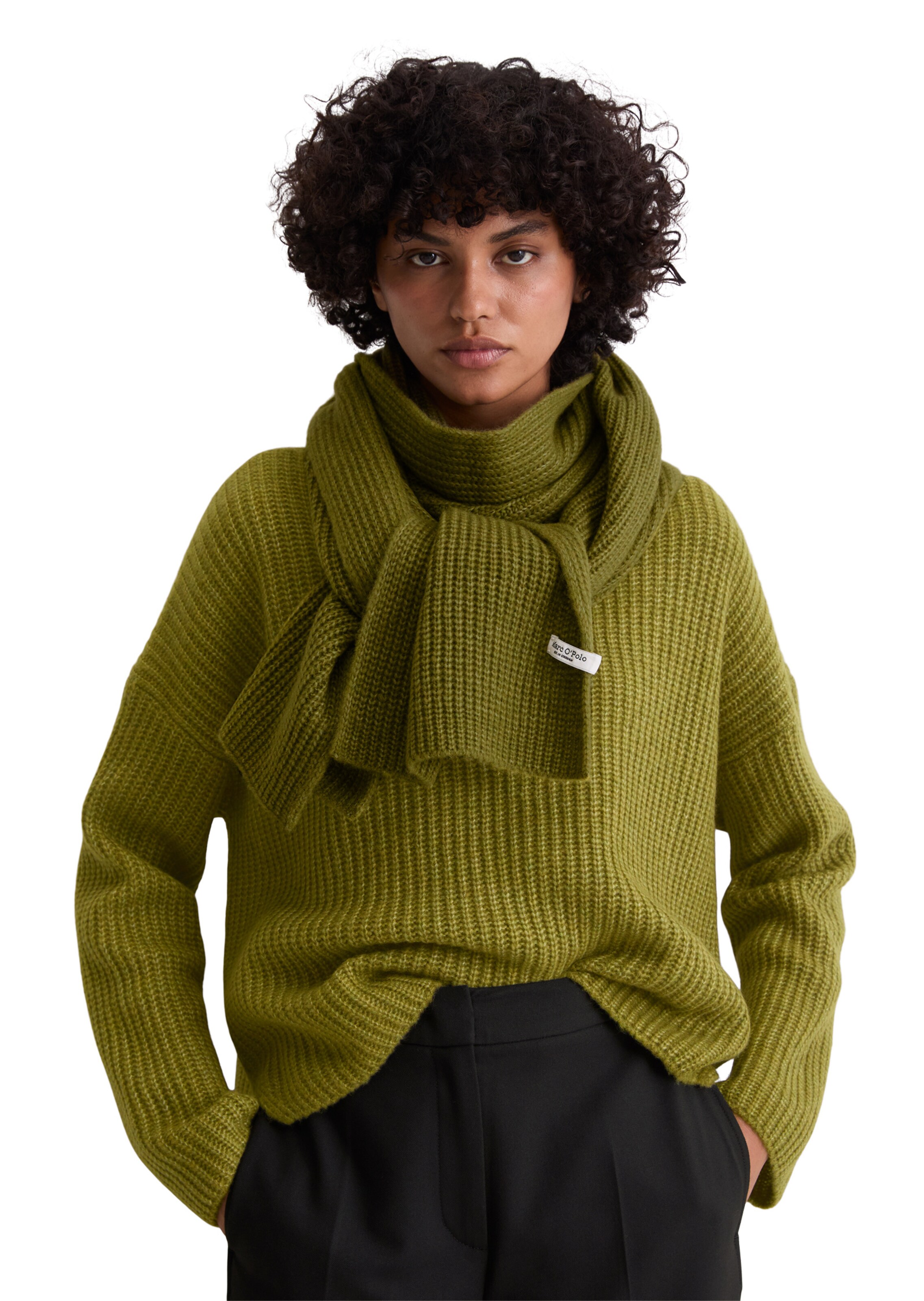 Marc O'Polo Sjaal in Groen: voorkant