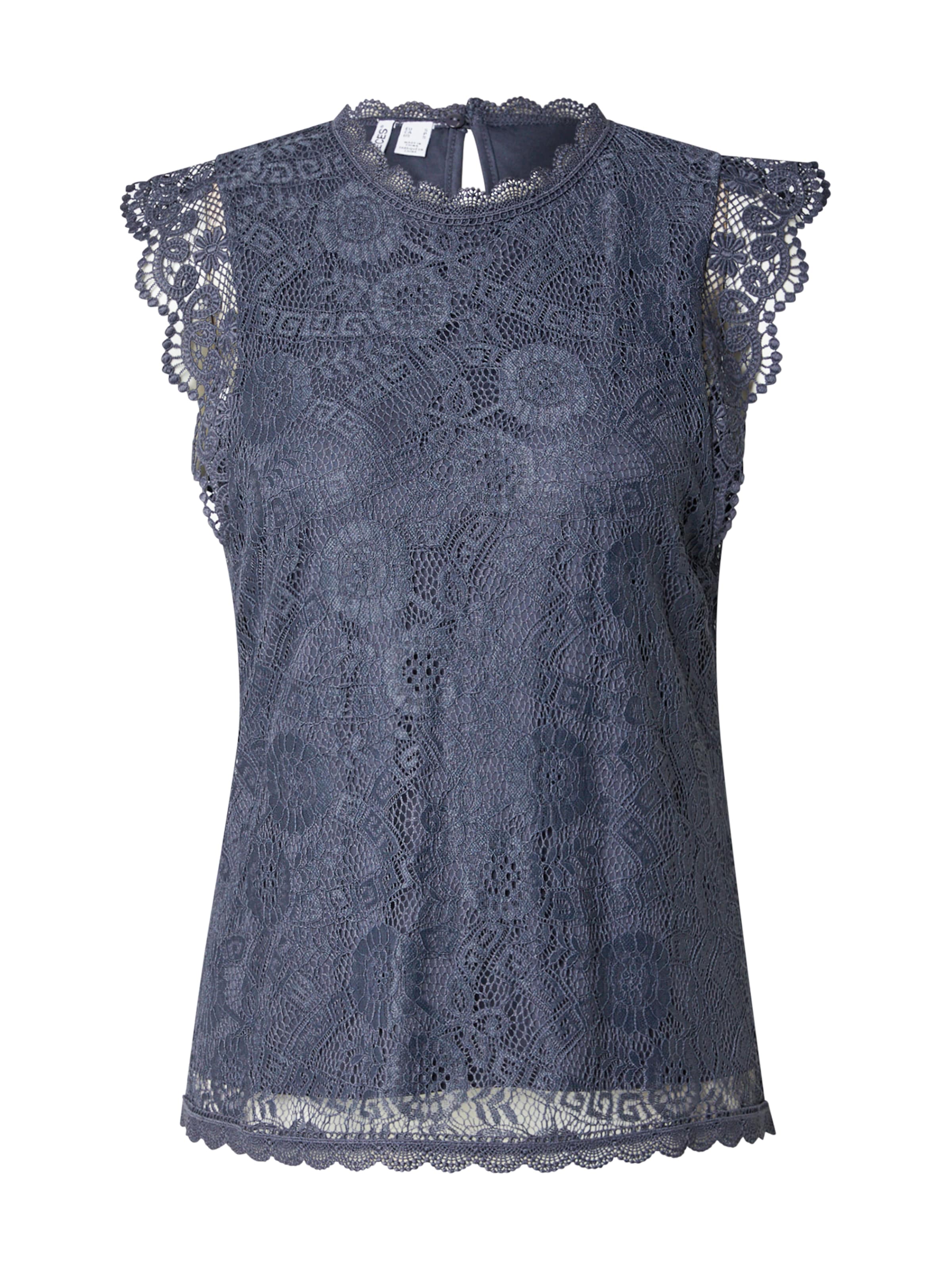 PIECES Bluza &#x27;PCOLLINE&#x27; | modra barva: sprednja stran