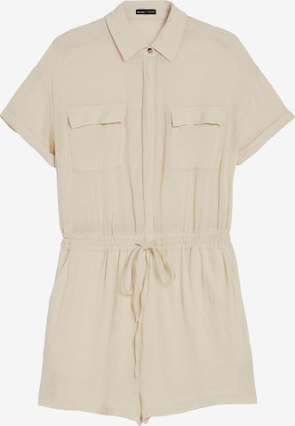 Bershka Jumpsuit in Beige: voorkant