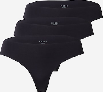 PIECES Thong 'NAMEE' in Black: front
