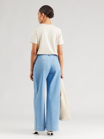 COMMA Wide leg Pleat-front jeans in Blue