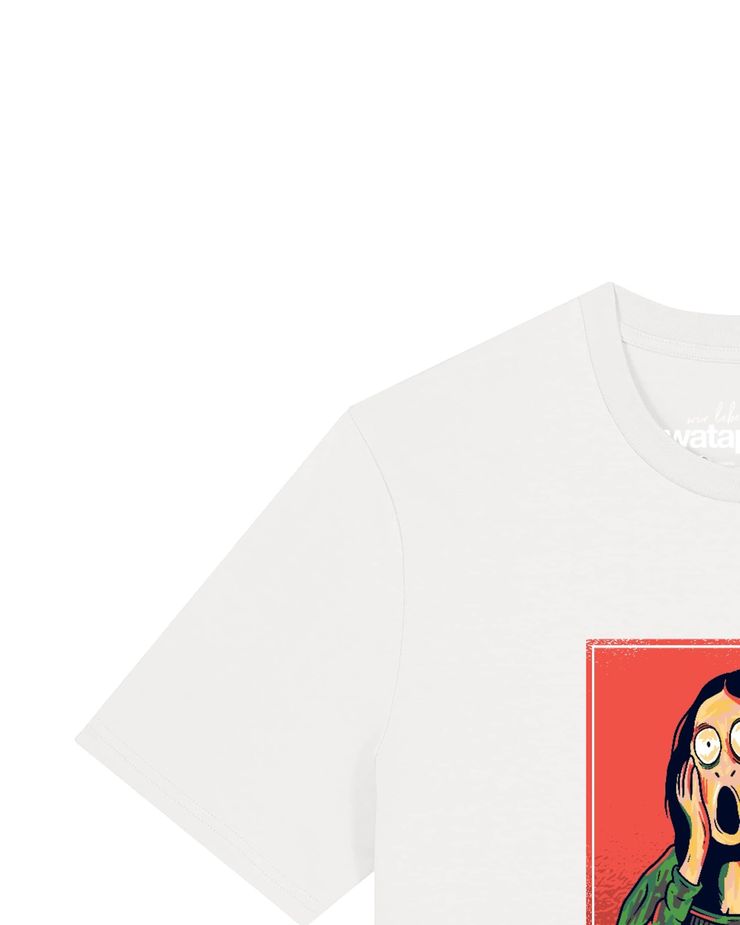 T-Shirt 'Mona Lisa Scream' Watapparel en blanc