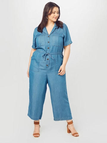 Rock Your Curves by Angelina K. Jumpsuit in Blauw: voorkant