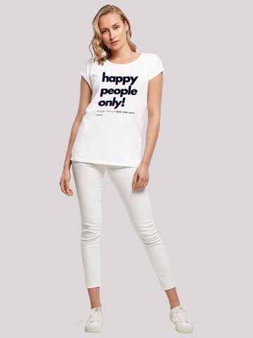 T-shirt 'Happy people only New York' F4NT4STIC en blanc