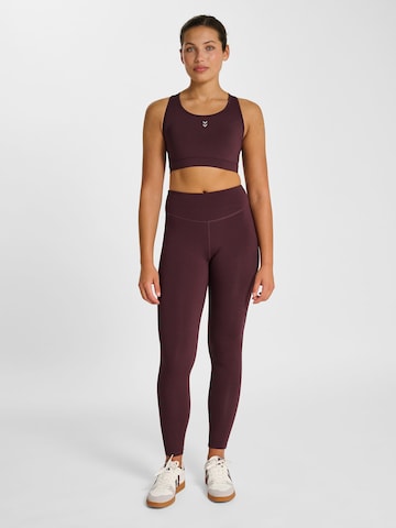 Hummel Skinny Sportbroek 'Pulse' in Bruin