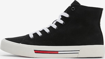 Tommy Jeans High-Top Sneakers in Black: front
