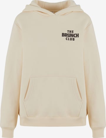 Sweat-shirt 'The Brunch Club' Miss Tee en beige : devant