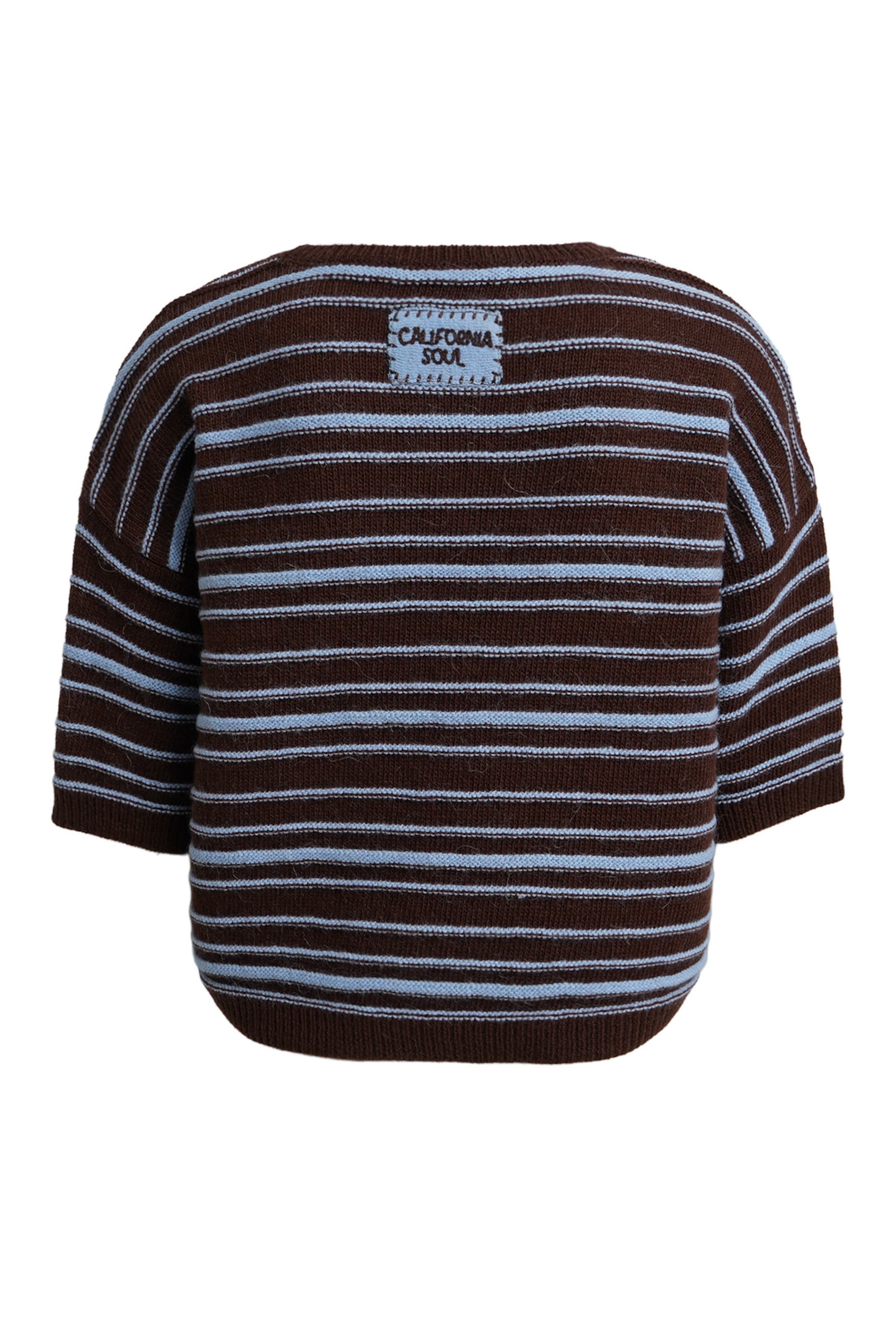 Smith&Soul Kurzarm-Pullover mit Streifen in Braun