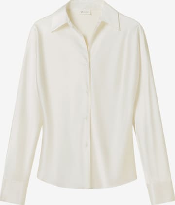 Lilysilk Blouse 'LILYSILK Seidenhemd im Schrägschnitt' in Wit: voorkant