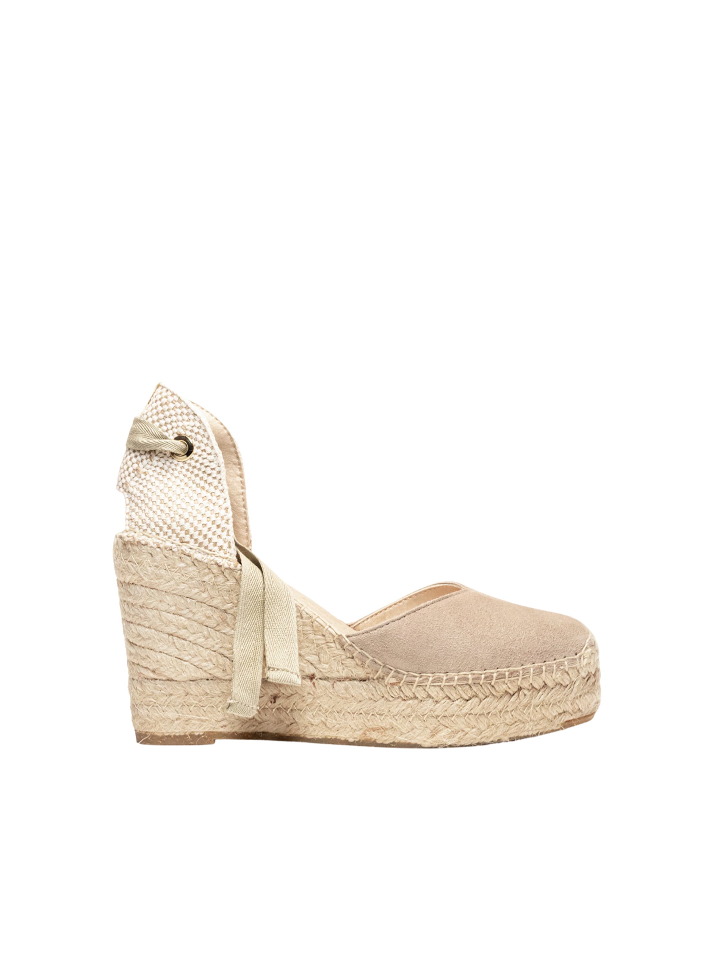 Alhamas - Sandalias 'Alpargata Cuña 10 cm' en gris: frente