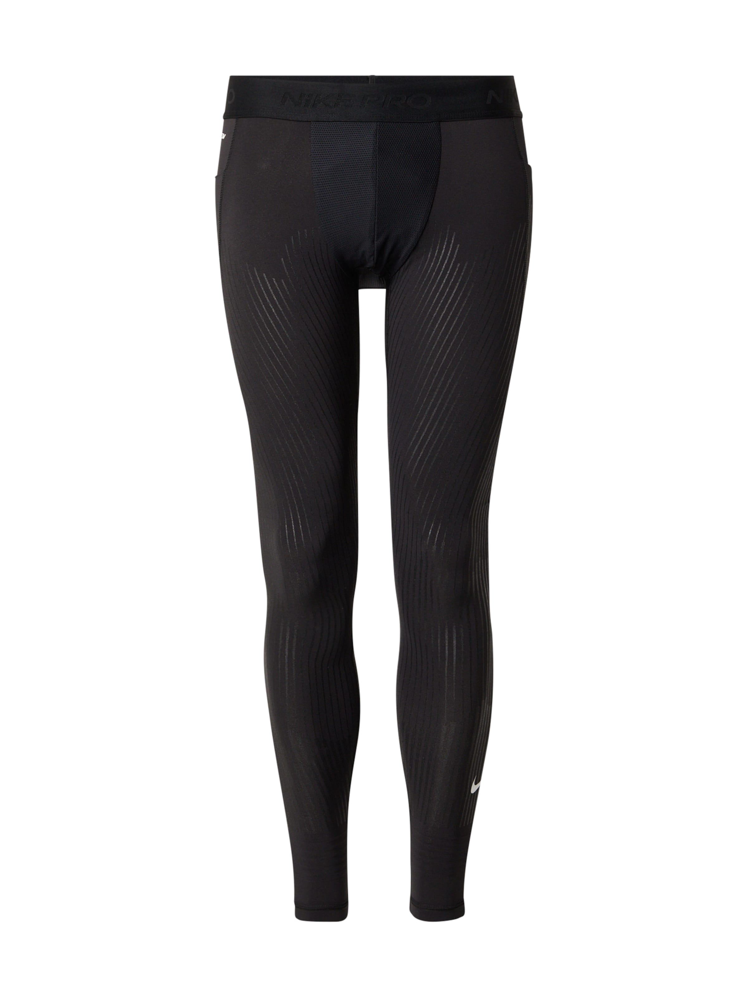 juoda NIKE Siauras Sportinės kelnės 'Pro Recovery': priekis