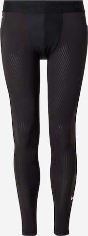 NIKESkinny Sportske hlače 'Pro Recovery' - crna boja: prednji dio