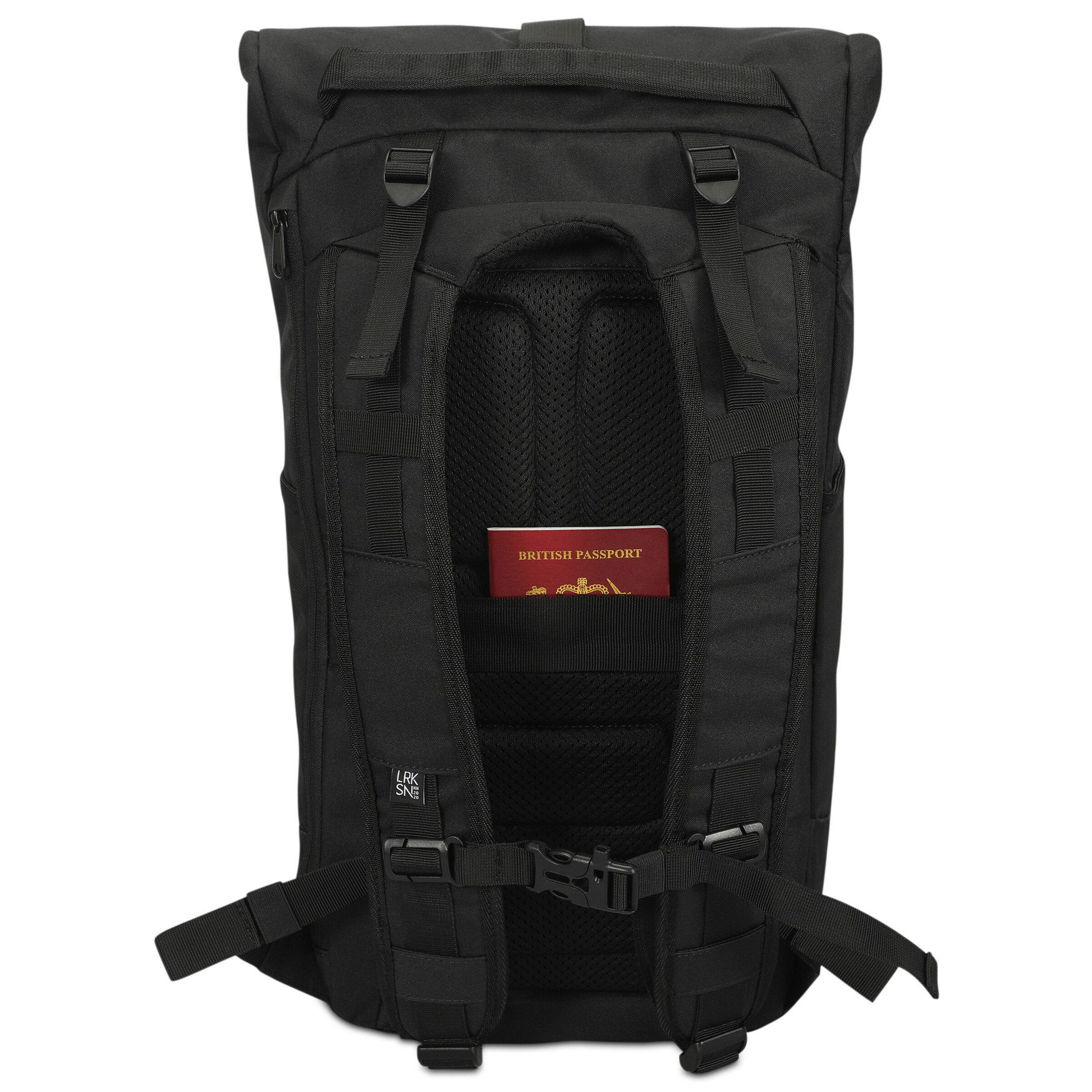 LARKSON Wanderrucksack  'Arvid' in Schwarz: Rückseite