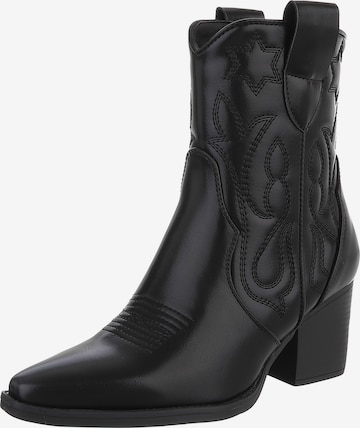 Ital-Design Cowboystiefel in Schwarz: Vorderseite