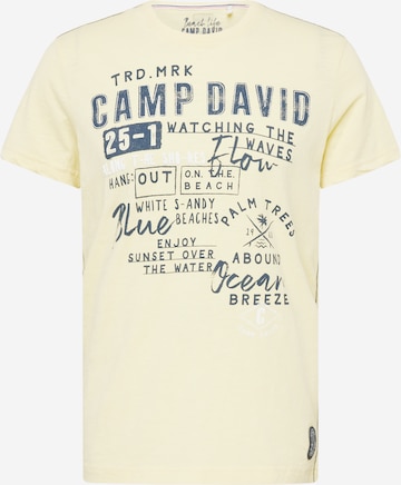 T-Shirt CAMP DAVID en jaune : devant