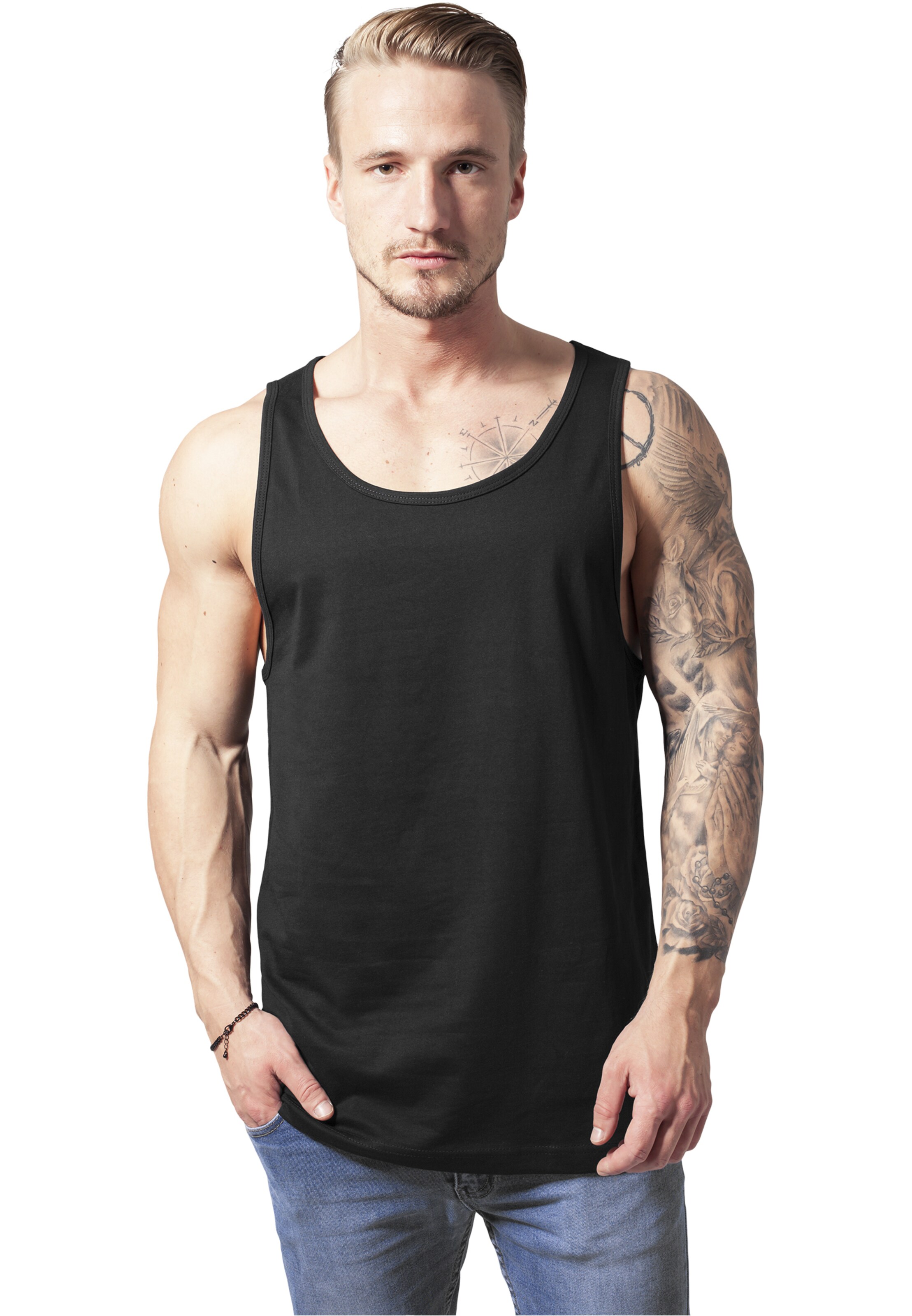 Urban Classics Shirt 'Big Tank' in Black: front