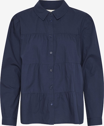 Cream Blouse 'Malinka' in Blauw: voorkant