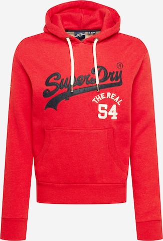 sarkans Superdry Sportisks džemperis: no priekšpuses