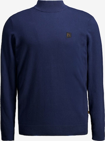 Pull-over 'Ard mock' CHASIN' en bleu : devant