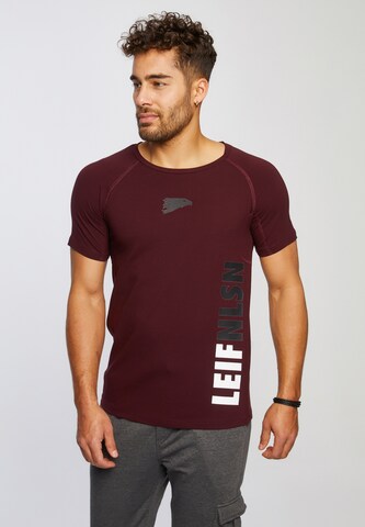 Leif Nelson Gym T-Shirt Rundhals in Rot