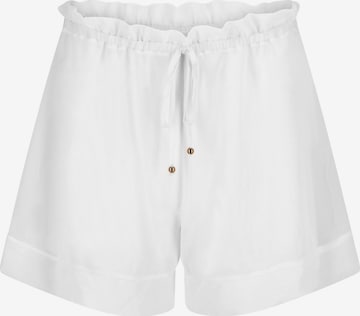 La Michaux Trousers with creases 'SOFIA' in White: front