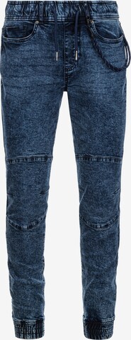 Ombre Tapered Jeans 'P1056' in Blauw: voorkant