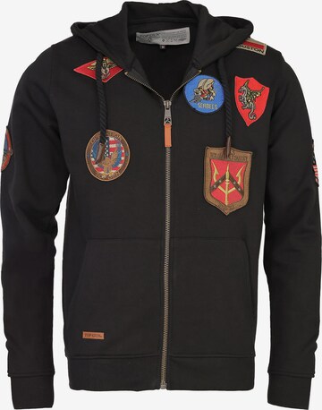 TOP GUN Sweatjacke 'TGD1707' in Schwarz: predná strana