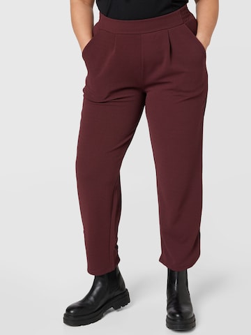 ONLY Carmakoma - Pierna ancha Pantalón plisado 'Betty' en rojo: frente